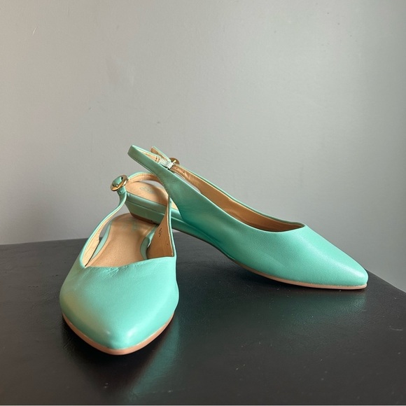 Seychelles Shoes - Seychelles Mint Green Reflection Wedge Slingback Shoes